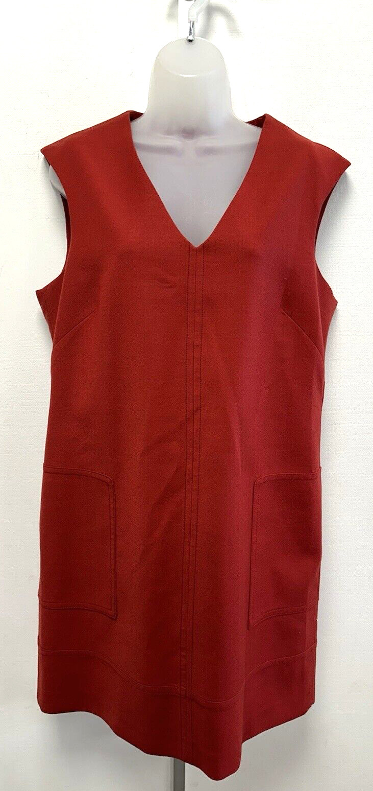 NEW! Gerard Darel UK16 Eu44 US12 flame red Bloom pinafore dress in 100% wool