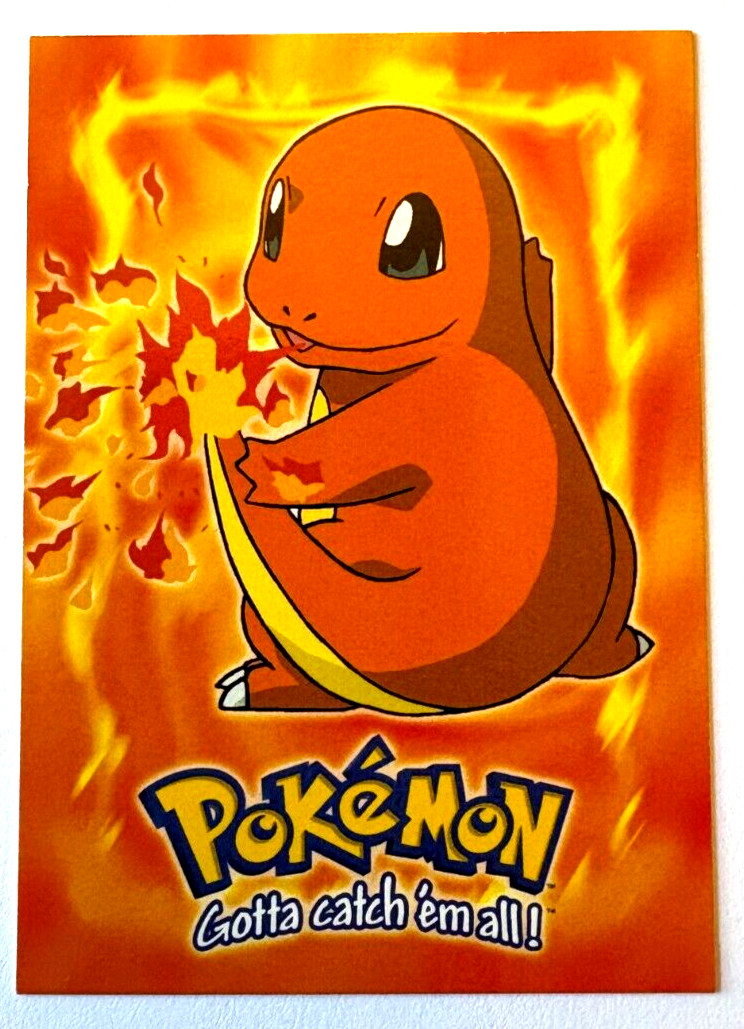 1999 Topps Pokemon #04 CHARMANDER Movie Card E4 Blue Topps Logo Never Played