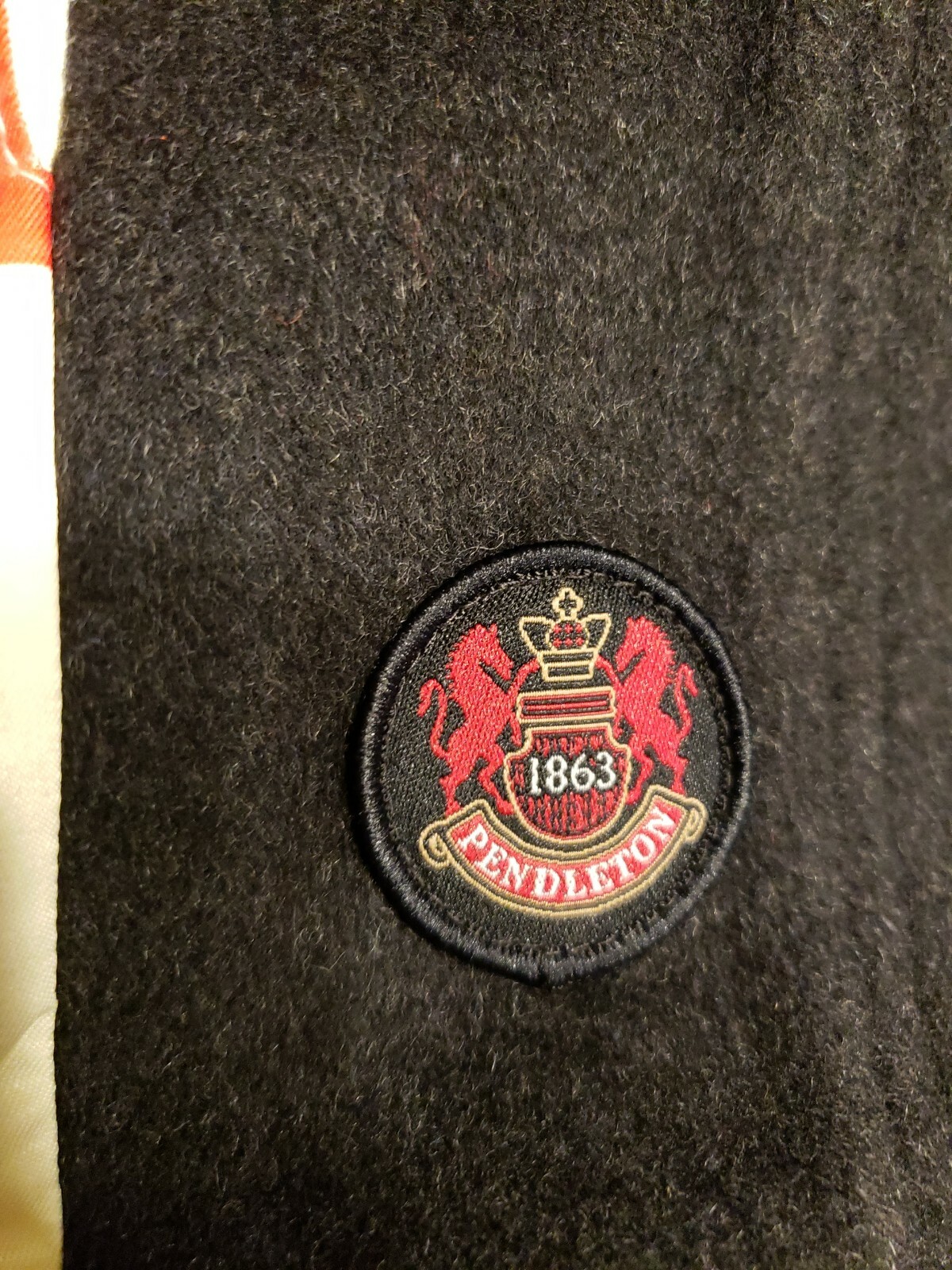 pendleton wool coat mens medium black - image 9