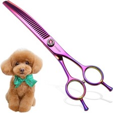 FOGOSP Thinning Shear Dog Grooming 7'' Professional Downward Curved Scissors
