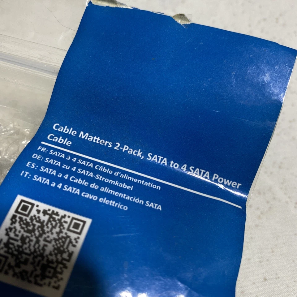 2-Pack 15 Pin SATA to 4 SATA Power Splitter Cable - 18 Inches - Image 4 of 4