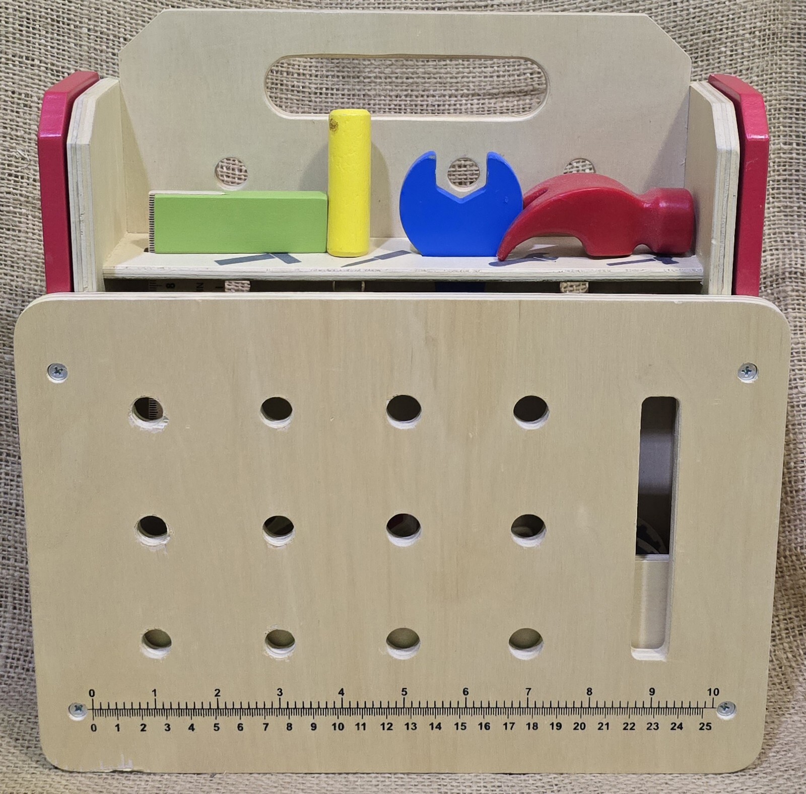 14 Piece Pretend Play Wooden Tool Belt Set USA TOYZ w/ Carry Handle 10/2017