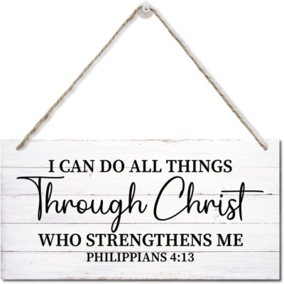 I Can Do All Things through Christ Wall Art Sign, Printed Wood Plaque Sign Wall