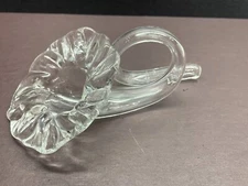 VTG clear art Glass Flower Shaped Single Flower Bud Vase