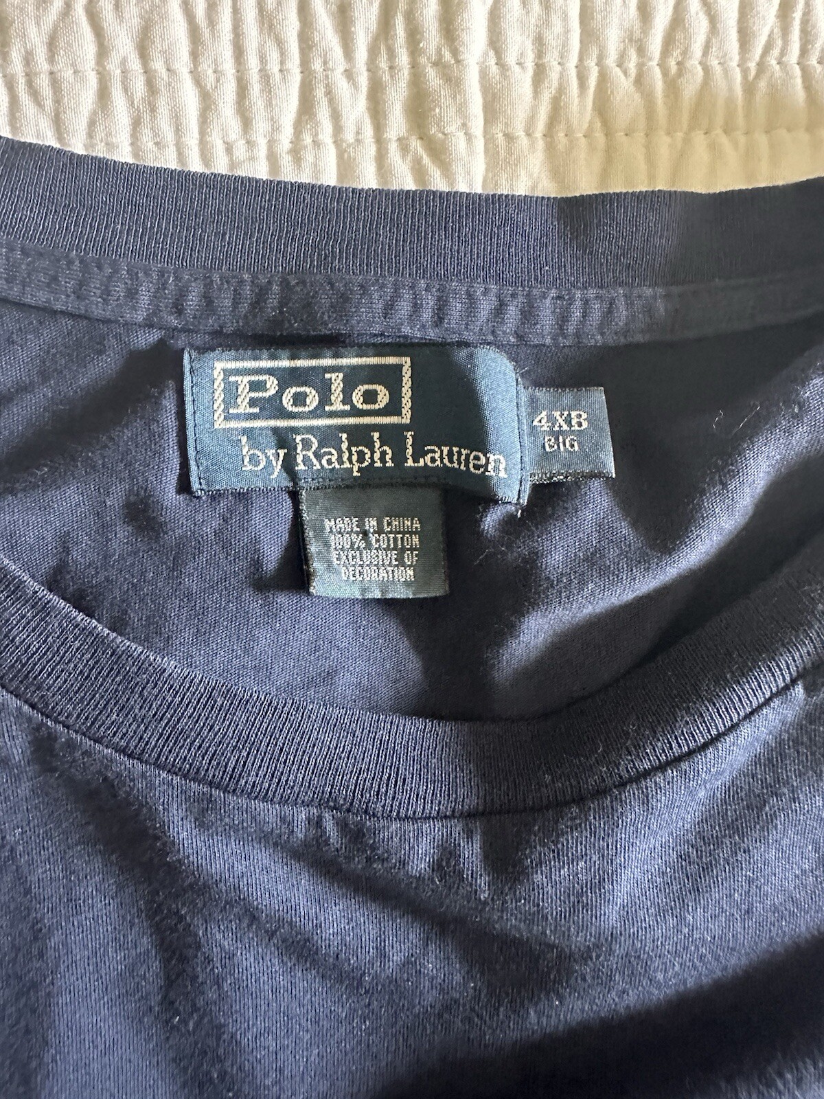 POLO RALPH LAUREN USA Flag Big Pony T Shirt Blu Navy Uomo Taglia 4XB EUC