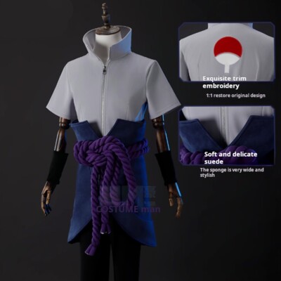 Naruto Uchiha Sasuke cosplay costume fourth generation full set