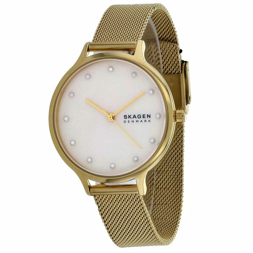 Skagen Anita 36mm Mother of Pearl Dial Gold Tone Mesh Women s Watch SKW2774 SD