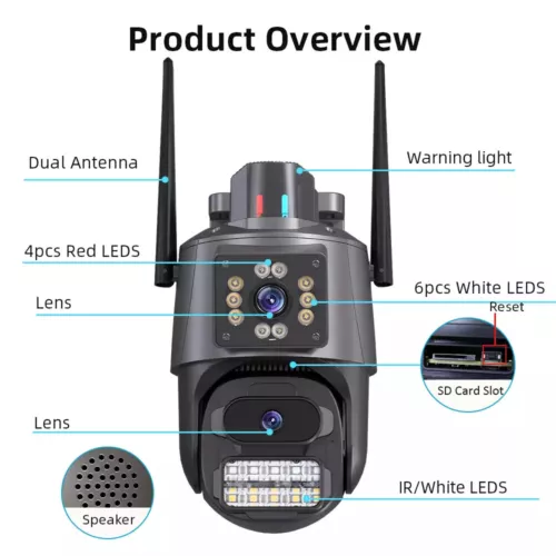 8MP 4K Wireless IP Camera WIFI Outdoor CCTV PTZ Smart Home Security IR Cam IP66 - Picture 3 of 19