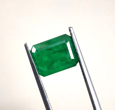 CERTIFIED Natural ZAMBIA Emerald 3.06 Crt Octagon Untreated Fine Cut Loose Gems