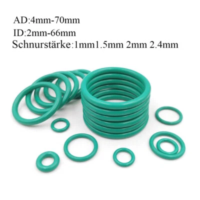 MARKENLOS FKM Gummi Schnurstärke 1/1.5/2/2.4mm O-Ringe Dichtungsring Dichtringe ID 2-66mm