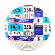 Southwire ROMEX 250 FT  of 14/3 with ground