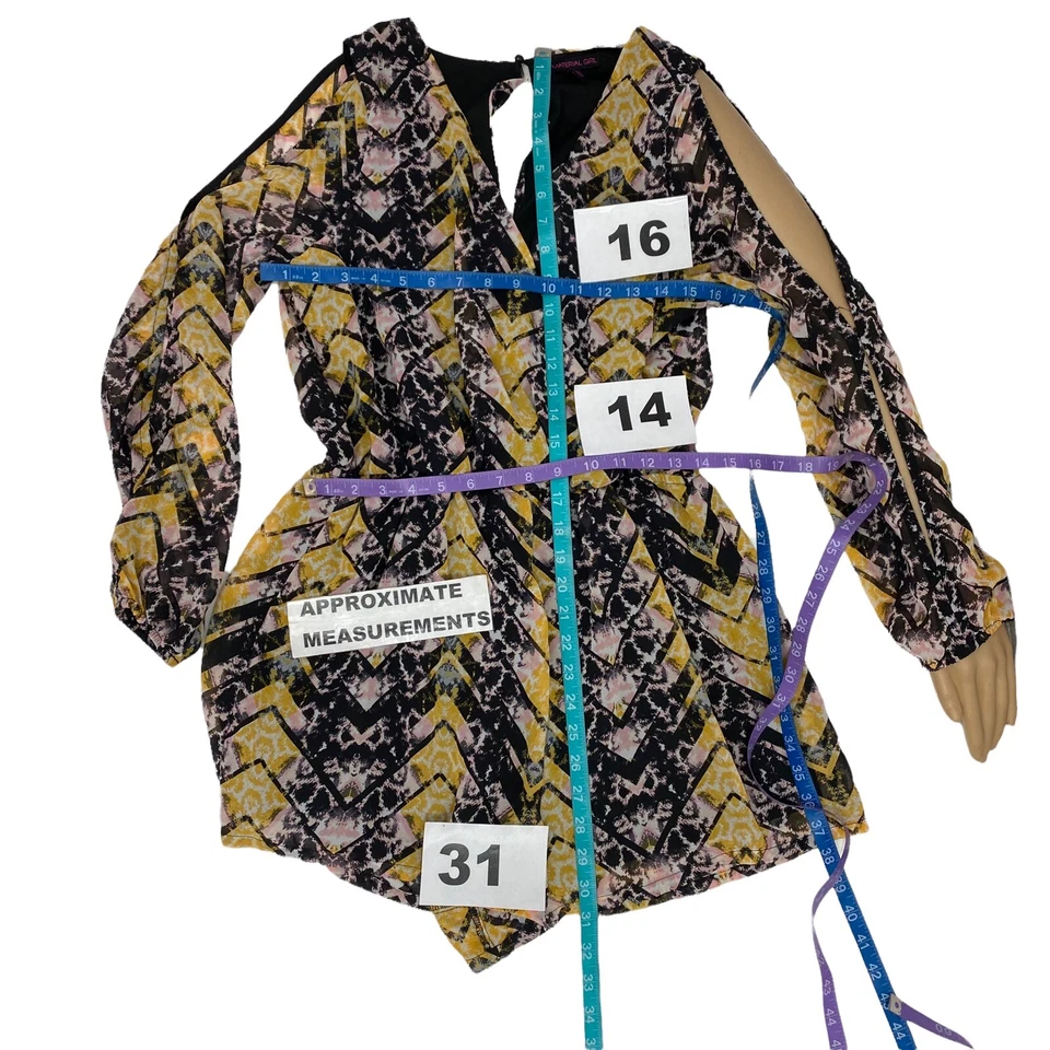 Macacão feminino material menina XL chiffon sexy fenda manga surplice data noite - Imagem 3 de 4