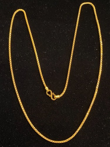 Atemberaubende Dubai handgefertigte Unisex Box Kette Halskette in 916 gestempelt 22K Gelbgold - Bild 11 von 12
