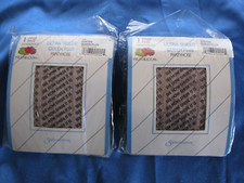 2 Pair Vtg Fruit Of The Loom Pantyhose Coffee Size Queen Plus Ultra Sheer