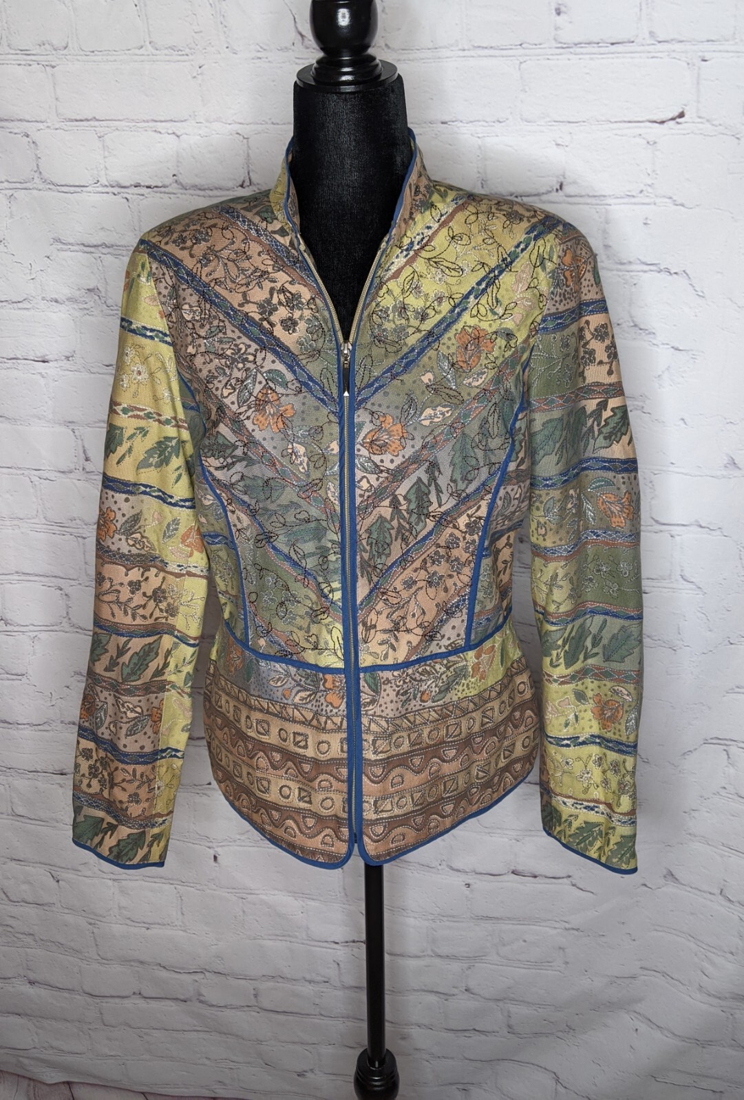 Coldwater Creek Beautiful Patchwork Embroidery Ja… - image 1