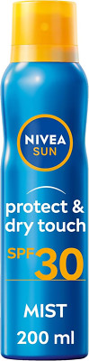 NIVEA SUN Protect & Dry Touch Refreshing Sun Mist Spray LSF30 (200 ml), Water-Re