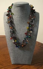 Vintage ZAD Necklace - Multi Colored Multi Strand Necklace