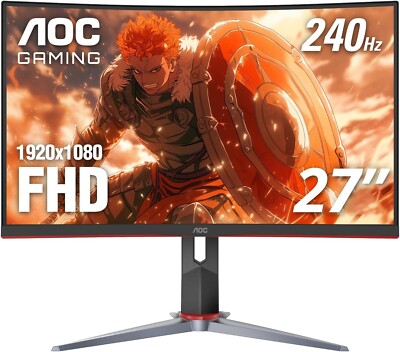 AOC C27G4ZH 27'' Curved Frameless Ultra-Fast Gaming Monitor, FHD 1080p, 0.3ms NEW