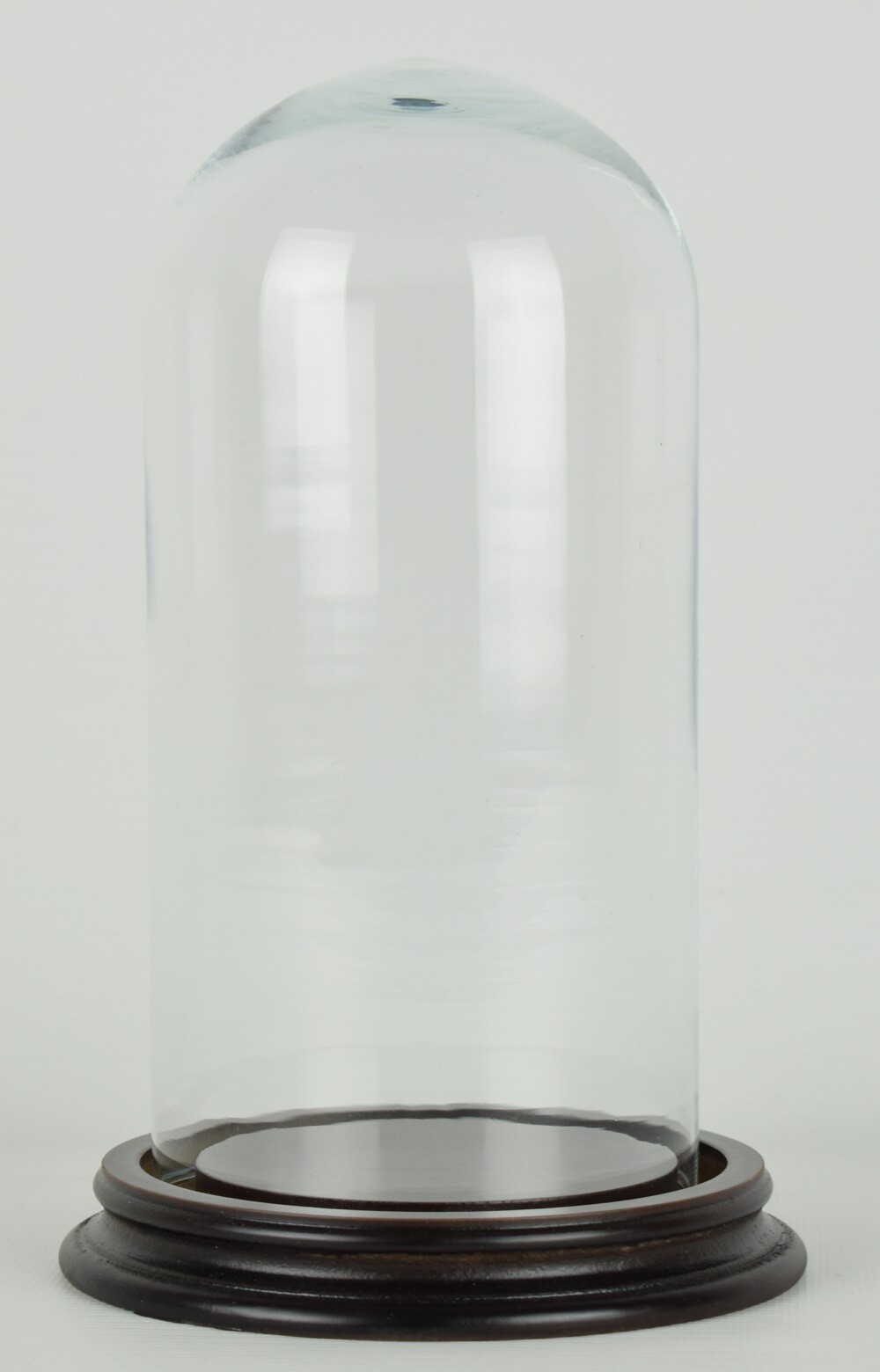 Vintage Look Small Glass Dome With Wooden Base Height 20 x 10.5 cm