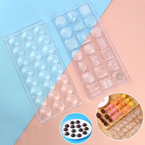 2PCS Chocolate Moulds Polycarbonate 2 Styles Mold for Candy Pudding Making - Picture 5 of 8