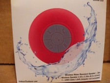 Wireless Water Resistant Speaker. Includes Charging Cord And Suction Cup. Pink