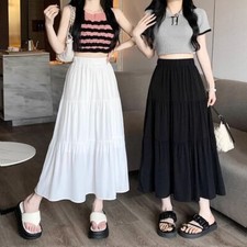 A-Line Long Skirt Tiered Boho Skirt Classic Maxi Skirt  Girls