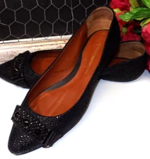 REBECCA Minkoff BALLET Flats Black Studded Leather Pointed Toe Shoes Womens 6.5