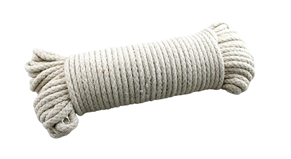 Cloth Rack Rope 100 Ft #6 Cotton Clothesline Rope 1/4” Braided Heavy Duty Multi-Purpose ...