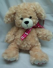 Ganz SOFT FLOPPY XO PUPPY DOG W/ RED BOW 13" Plush STUFFED ANIMAL NEW