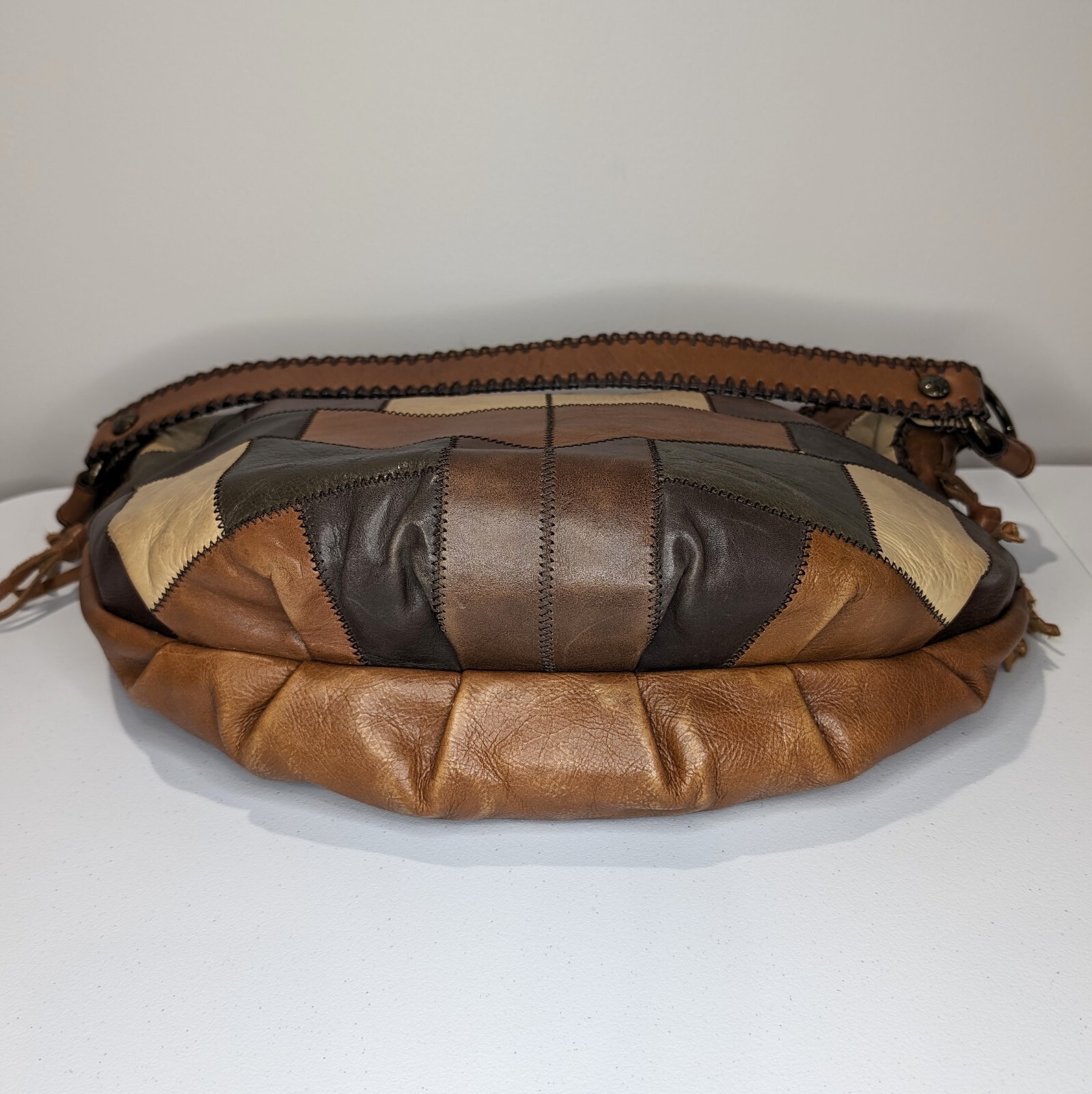 Patricia Nash Zig Zag Stitch Patchwork Shoulder B… - image 3