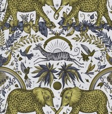 Wallpaper Emma Shipley Clarke & Clarke Zambezi Gold Gray , 56 sq ft Bolt o