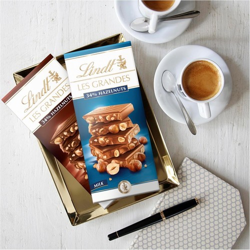 2x Lindt Les Grandes Milk Hazelnut Chocolate Block 150 G - Picture 6 of 7