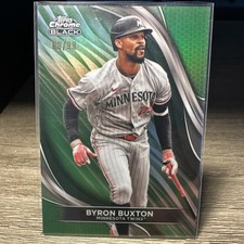 Topps 2024 Chrome Black Byron Buxton Minnesota Twins Green #54 /99 Baseball Card