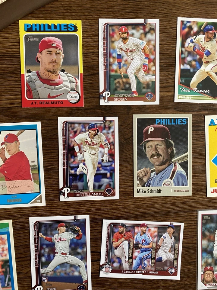 Lote de 50 cartões de beisebol Philadelphia Phillies Team MLB estrelas em massa novatos - Imagem 2 de 4