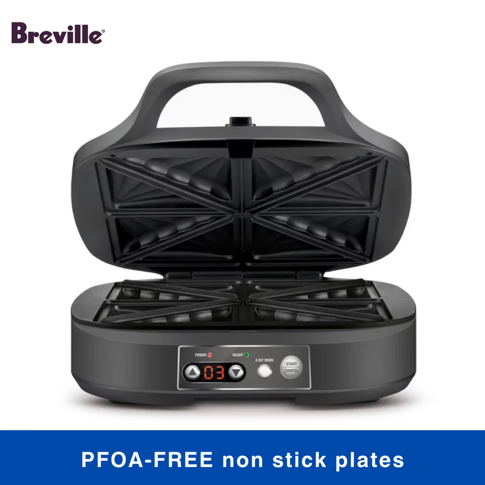 Breville 4-Slice Electric Jaffle Toastie Maker Snacks Press Sandwich Non-stick - image 4 of 4