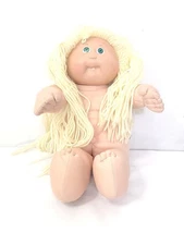 Vintage 1978 1982 Cabbage Patch Kids doll w/ Green Eyes And One Tooth Showing