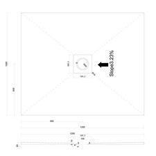Image of Wet Room Shower Tray Kit Former Centre Drain Position - Choice of Grate Colours