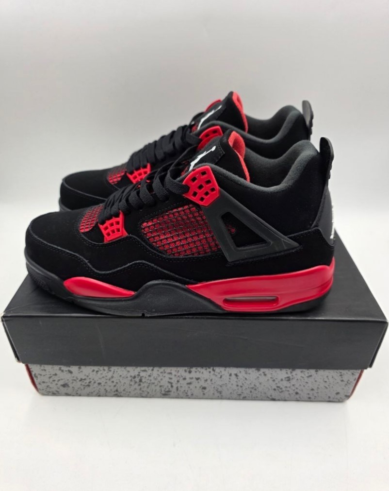 Nike Air Jordan 4 Retro CT8527 016 Black/Red/Thunder Shoes Size 12 alternate view 3