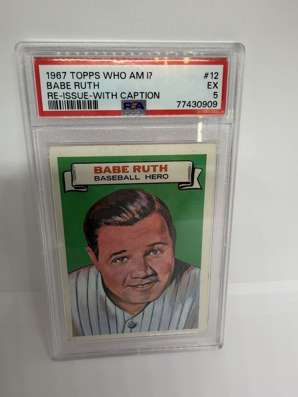 1967 Babe Ruth Topps Who Am I? Card #12 Graded PSA 5 Excellent (EX)