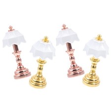 4pcs Tiny House Bedside Lamps Miniature Decorations for Kids Playset