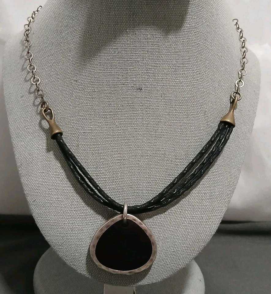 Collar reversible colgante de resina de bambú Silpada plata de ley 925 sin pulir Foto 2 de 4