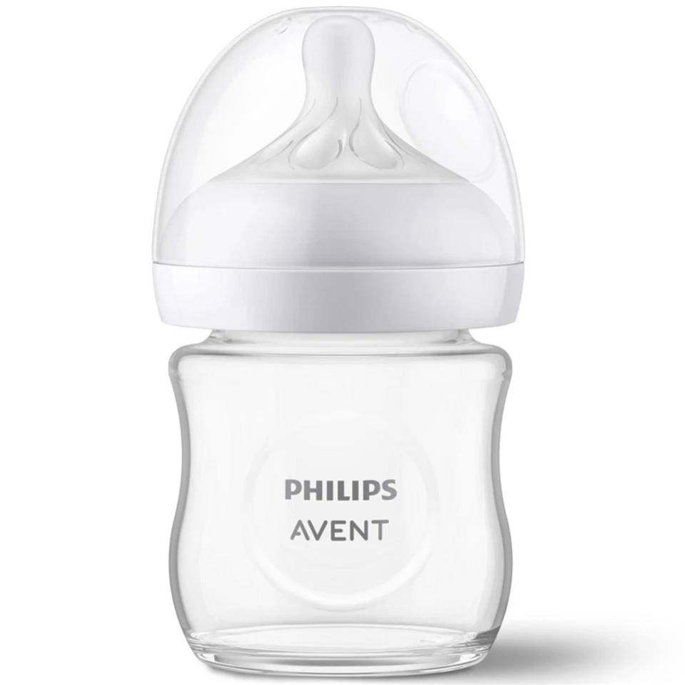 Philips Avent Natural Response 3.0 Glas Babyflasche 125ml Mit Fluss Nr. 2 Sauger - Bild 2 von 4