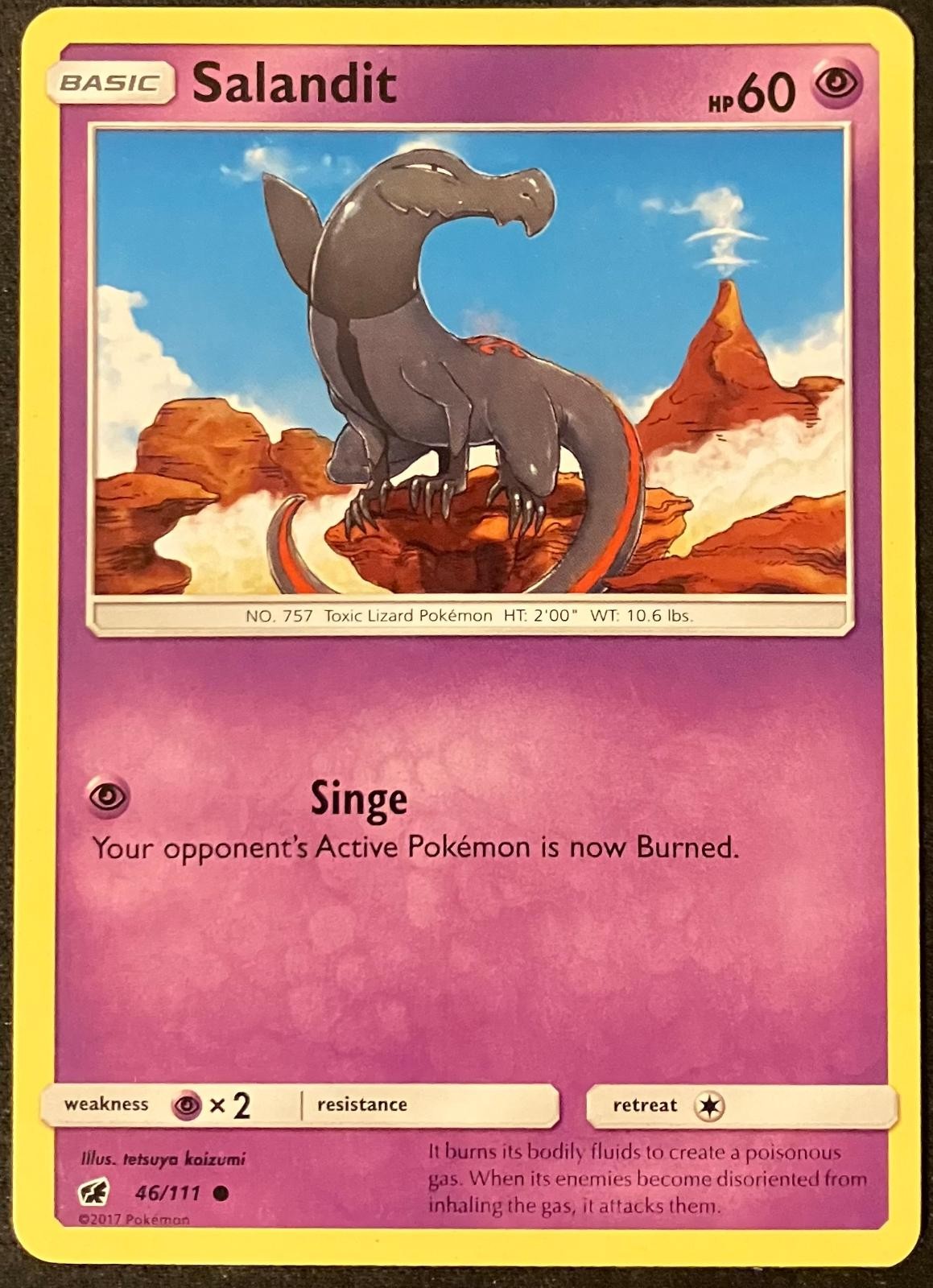 Salandit 46/111 Common Crimson Invasion Pokemon Moderately Played