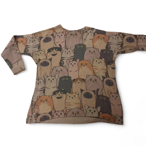 1990s multi-coloured cat sweater