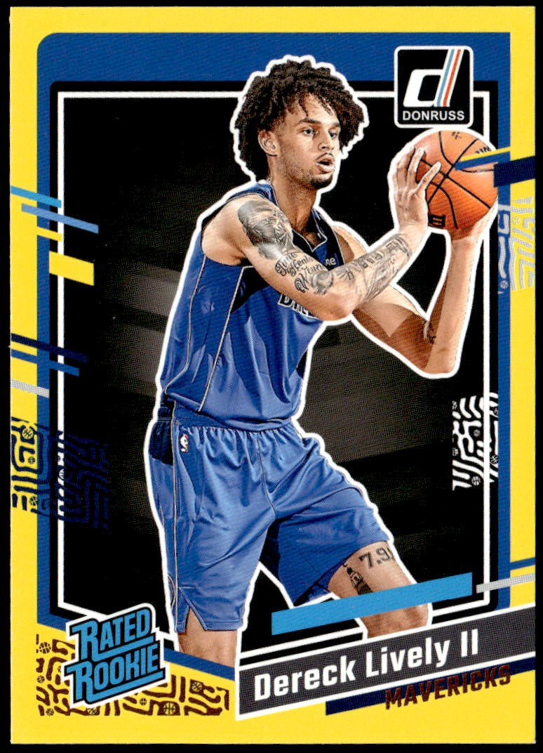 2023-24 Donruss #233 Dereck Lively II Yellow Flood Rated Rookie E1