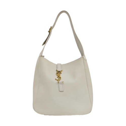 YSL LE 5 À 7 Small Hobo Shoulder Bag White Cowhide Leather