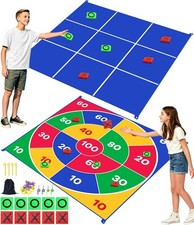 Giant Tic Tac Toe Bean Bag Toss Game 4.5ft Outdoor Fun for Kids  Families