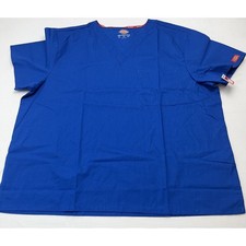 Dickies Royal Blue V Neck Scrub Top Shirt Short Sleeve 2XL 2XG 2TG