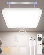 Rechargeable Motion Sensor LED Ceiling Light with 3 Colors and Remote
