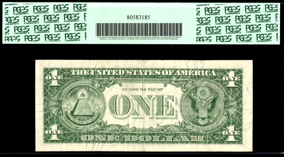 FANCY 7 consecutive/ 7 of a Kind # 97777777 serial number $1 PCGS graded 1963A - Image 3 of 3